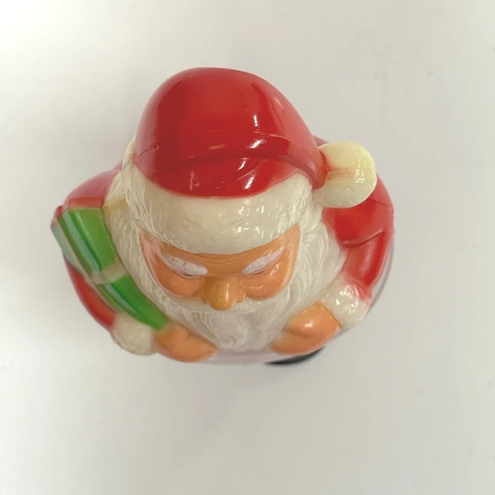 Vintage Santa Claus Snow Globe Figurine Plastic Christmas Decor Retro 5 inch